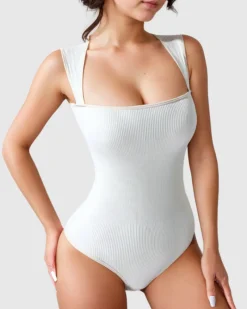 Racerback Wide Straps Bodysuit-Revenge Body Online