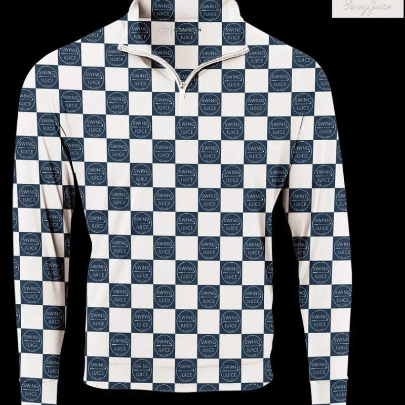 Golf SJ Checkerboard Men's Quarter Zip-SwingJuice Outlet