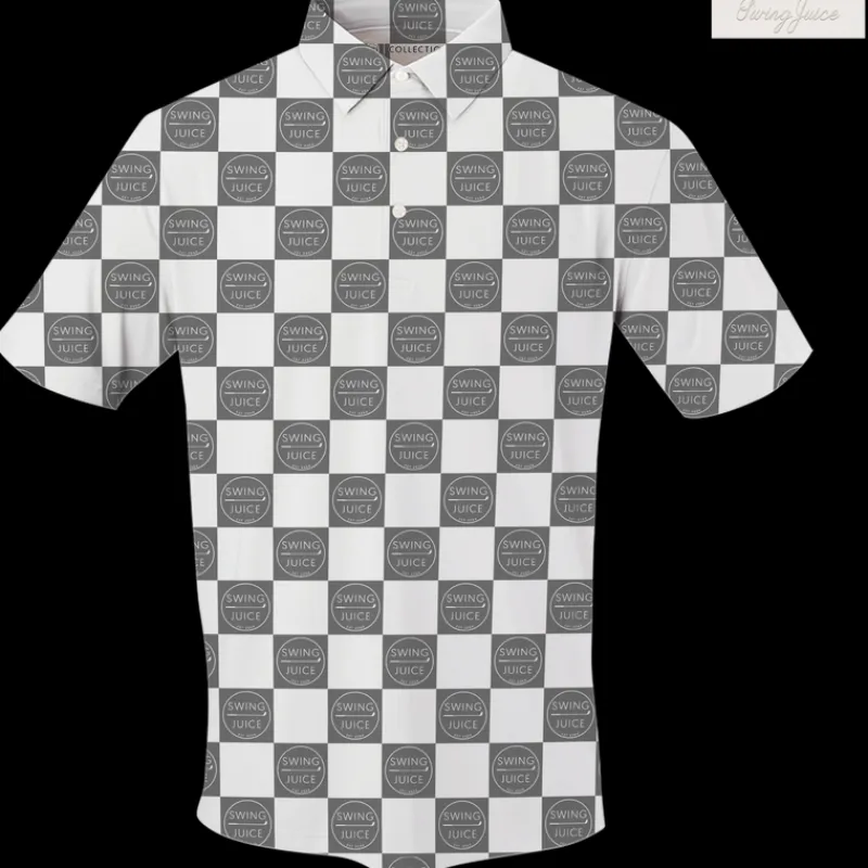 Golf SJ Checkerboard Men's Polo-SwingJuice Online