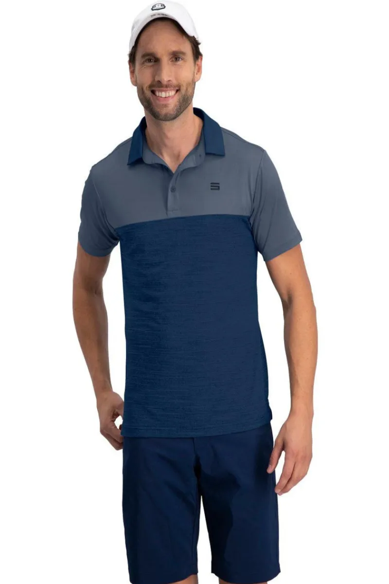 Men's Heathered Two-Tone Golf Polo-Three Sixty Six New
