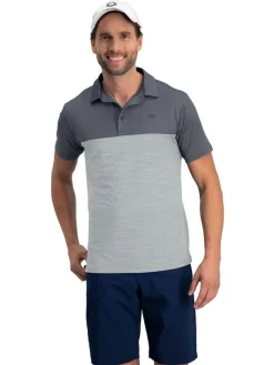 Men's Heathered Two-Tone Golf Polo-Three Sixty Six New