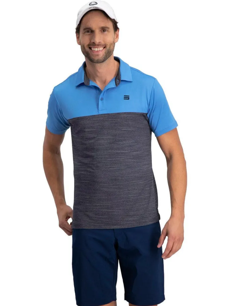 Men's Heathered Two-Tone Golf Polo-Three Sixty Six New