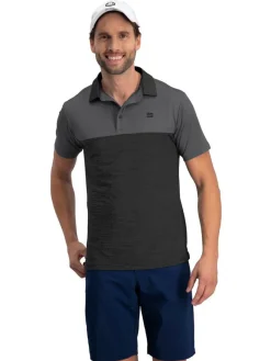 Men's Heathered Two-Tone Golf Polo-Three Sixty Six New