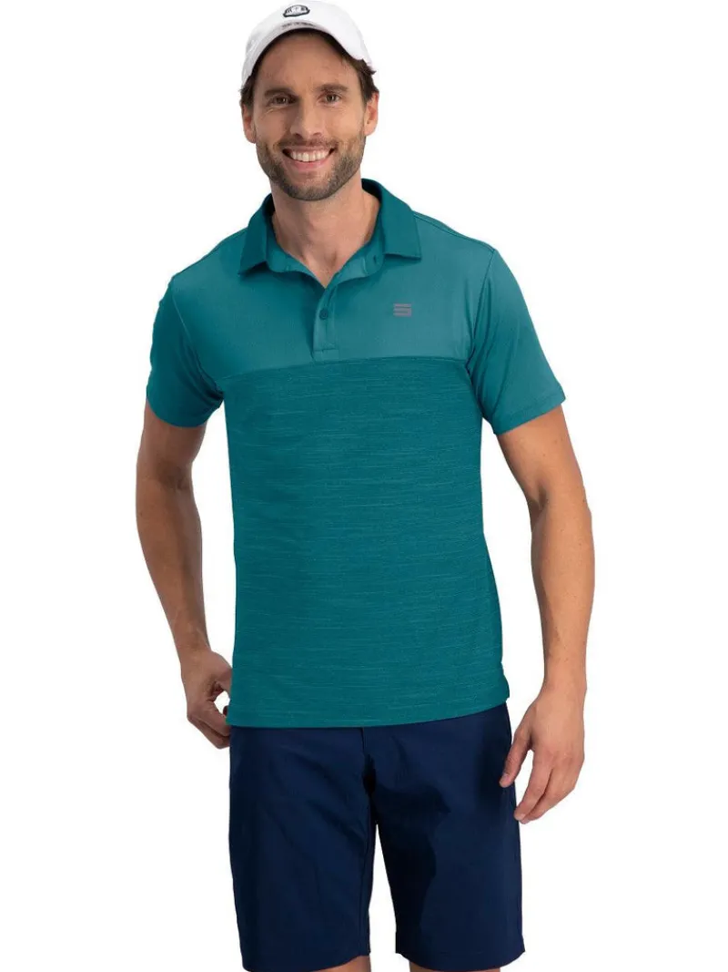Men's Heathered Two-Tone Golf Polo-Three Sixty Six New