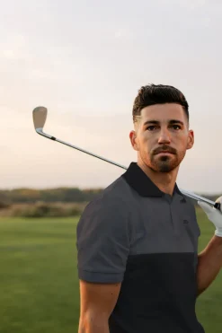 Men's Heathered Two-Tone Golf Polo-Three Sixty Six New