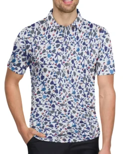 Men’s Print Golf Polos-Three Sixty Six Hot