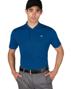 Men's Solid Collarless Golf Polo-Three Sixty Six New