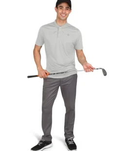 Men's Solid Collarless Golf Polo-Three Sixty Six New