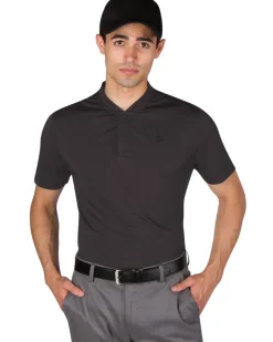 Men's Solid Collarless Golf Polo-Three Sixty Six New