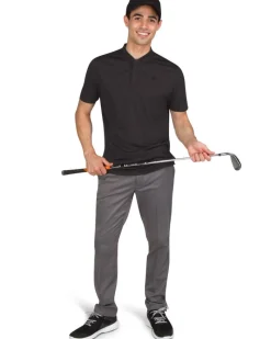 Men's Solid Collarless Golf Polo-Three Sixty Six New