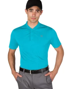 Men's Solid Collarless Golf Polo-Three Sixty Six New