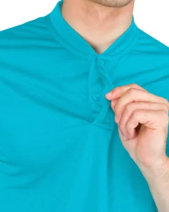 Men's Solid Collarless Golf Polo-Three Sixty Six New