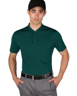 Men's Solid Collarless Golf Polo-Three Sixty Six New