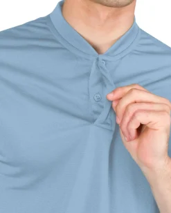 Men's Solid Collarless Golf Polo-Three Sixty Six New