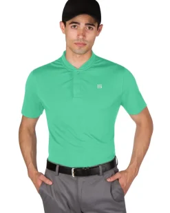 Men's Solid Collarless Golf Polo-Three Sixty Six New