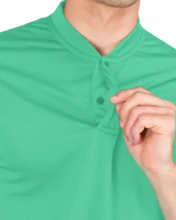 Men's Solid Collarless Golf Polo-Three Sixty Six New