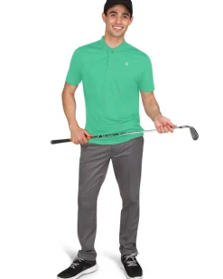 Men's Solid Collarless Golf Polo-Three Sixty Six New