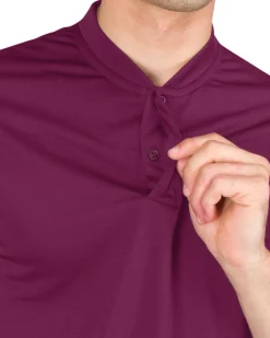 Men's Solid Collarless Golf Polo-Three Sixty Six New