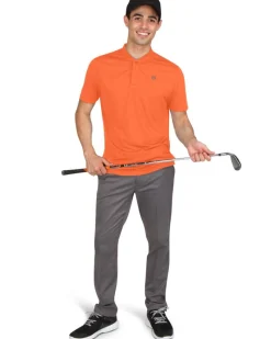 Men's Solid Collarless Golf Polo-Three Sixty Six New