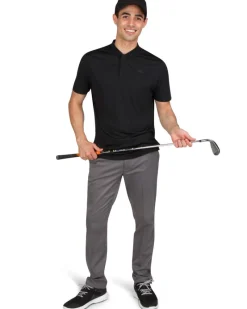 Men's Solid Collarless Golf Polo-Three Sixty Six New