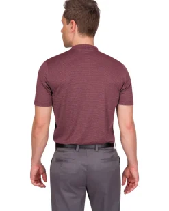Men's Thin-Striped Collarless Golf Polos-Three Sixty Six Discount