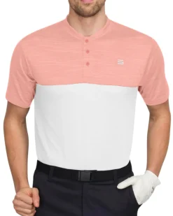 Two Tone Collarless Golf Polo-Three Sixty Six Discount