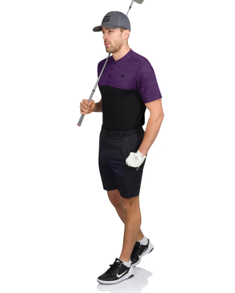 Two Tone Collarless Golf Polo-Three Sixty Six Discount
