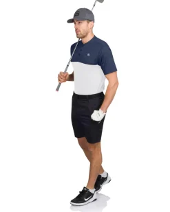 Two Tone Collarless Golf Polo-Three Sixty Six Discount