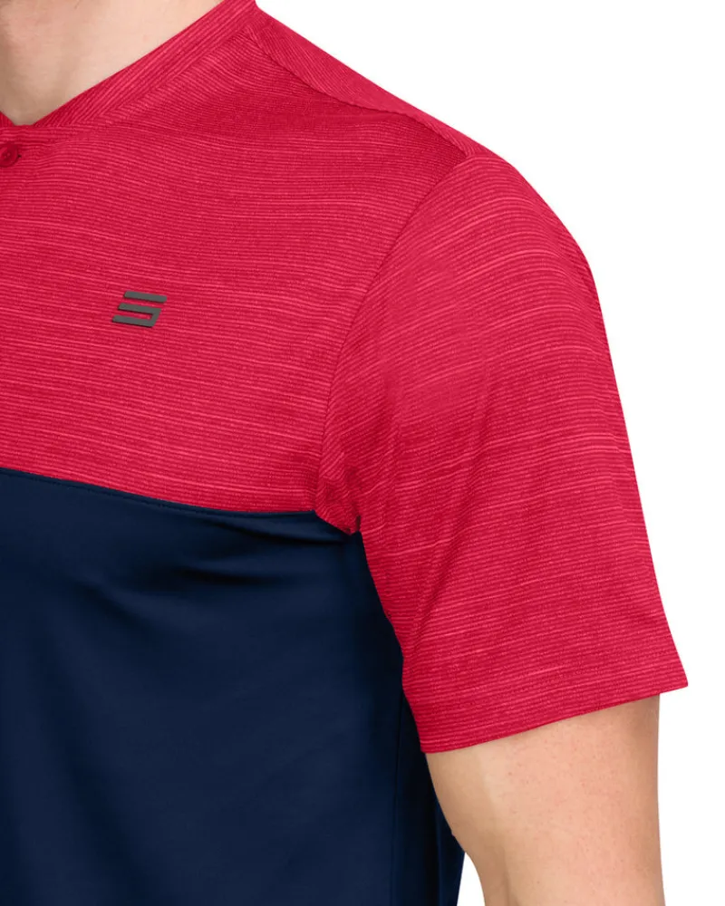 Two Tone Collarless Golf Polo-Three Sixty Six Discount