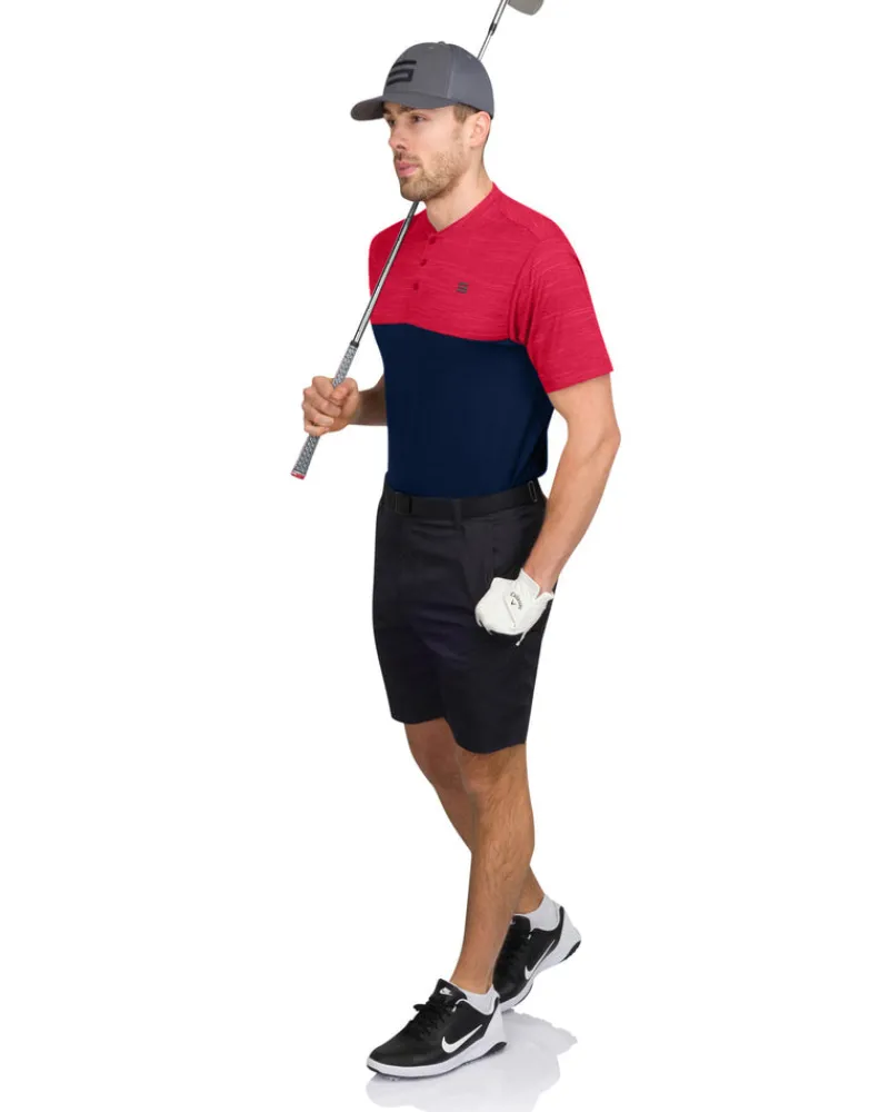 Two Tone Collarless Golf Polo-Three Sixty Six Discount
