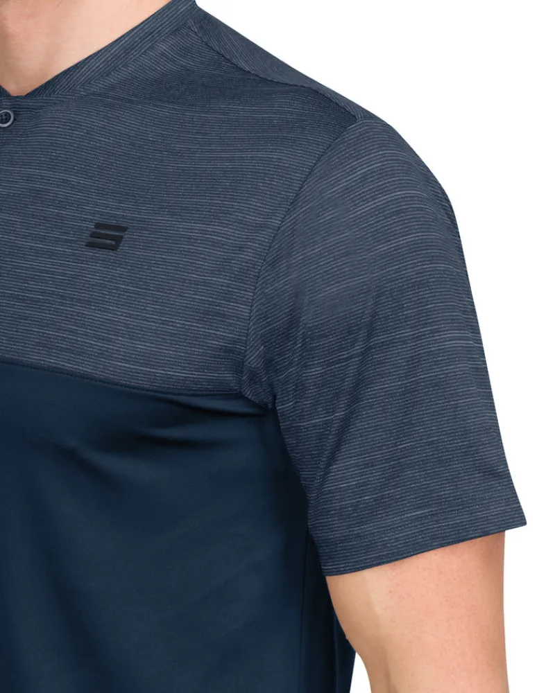 Two Tone Collarless Golf Polo-Three Sixty Six Discount