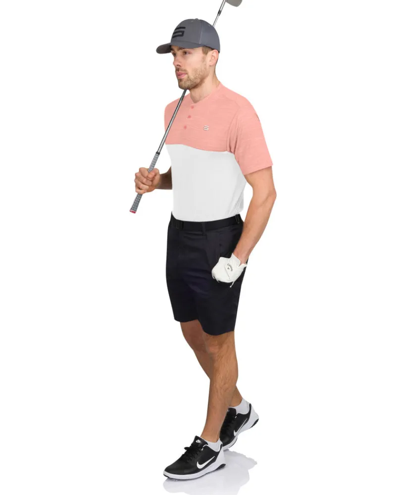 Two Tone Collarless Golf Polo-Three Sixty Six Discount