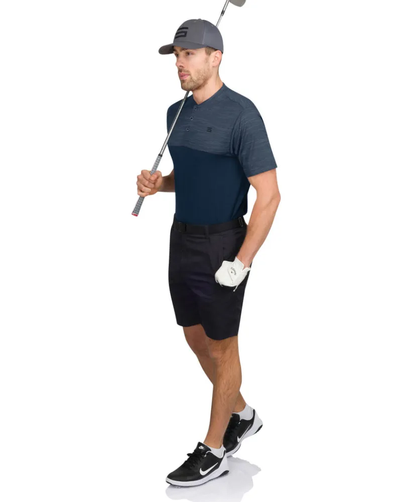 Two Tone Collarless Golf Polo-Three Sixty Six Discount