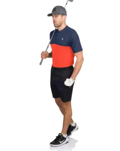 Two Tone Collarless Golf Polo-Three Sixty Six Discount