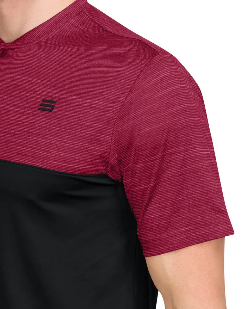 Two Tone Collarless Golf Polo-Three Sixty Six Discount