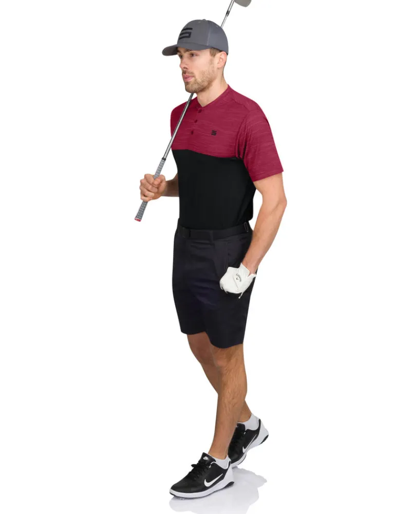 Two Tone Collarless Golf Polo-Three Sixty Six Discount