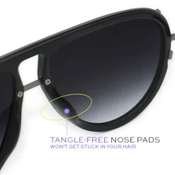 Ivy Luxe - Tangle-Free Unisex Round Aviator Sunglasses-TopFoxx Clearance