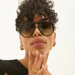 Ivy Luxe - Olive Tangle-Free Women's Round Aviator Sunglasses-TopFoxx Best