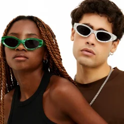 Kat x Money Moves - Green Women's Cateye Sunglasses-TopFoxx Sale