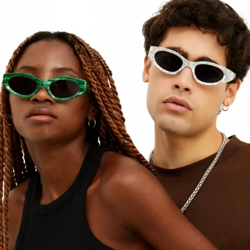 Kat x Money Moves - Silver Women's Cateye Sunglasses-TopFoxx Fashion