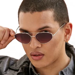 Lucky Star - Ruby & Silver Unisex Sunglasses-TopFoxx Outlet