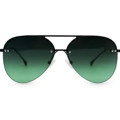 Smaller Megan 2 - Dark Green Metal Aviator Sunglasses-TopFoxx Discount