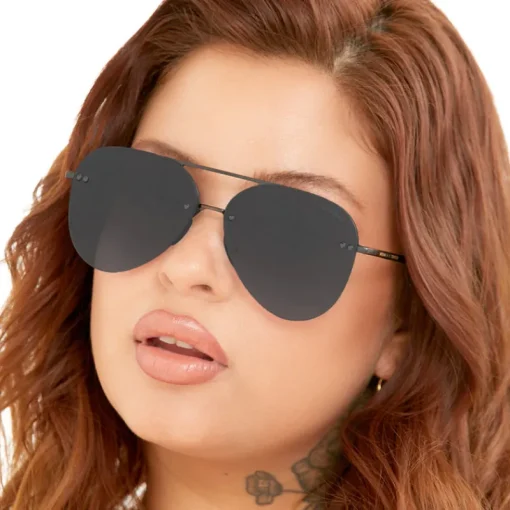 Smaller Megan 2 Jet - Tangle Free Unisex Aviator Sunglasses-TopFoxx Sale