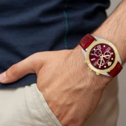 Greca Chrono Leather Watch-Versace Discount