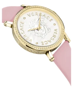 V-Dollar Leather Watch-Versace Discount